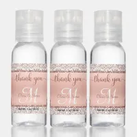 Glamour Rose Gold Metallic Damask Wedding Hand Sanitizer