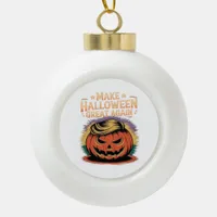 Halloween Trumpkin Design Ceramic Ball Christmas Ornament