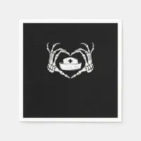 Skeleton Hand Heart - Halloween Costume Nurse Napkins
