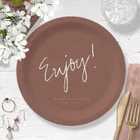 Reflections Wedding Enjoy Clay ID774 Paper Plates