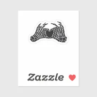 Skeleton Heart Hands Clean Graphic Mood Sticker