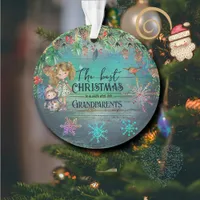 Best Christmas with Grandparents Teal Ornament