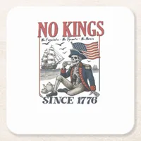 Retro No Kings Since 1776 Rejecting Kings Classic  Square Paper Coaster