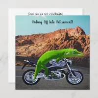 Ride into Retirement Gecko Motorcycle Party Invite