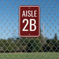 Custom Maroon Parking Lot Aisle Row Number Outdoor Metal Sign