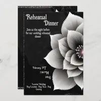 Timeless Elegance: Black & Silver Blossom Wedding  Invitation