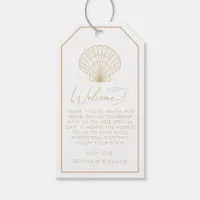 Seashell Beige Beach Wedding Welcome Gift Tags