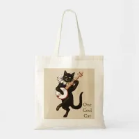 "One Cool Cat" Playing a Red Banjo Tote Bag