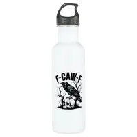 Halloween F-Caw-F Bird Crow Women Men Retro Classi Stainless Steel Water Bottle