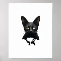 Florals Whimsigoth Gothic Style Kitty And Poppies  Poster
