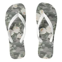 Peony Camo flip flops