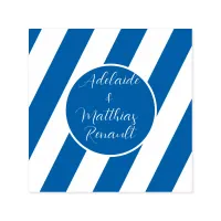 Elegant Nautical Striped Wedding -Navy Blue, White Self-inking Stamp