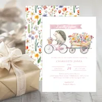Watercolor Hedgehog Baby Shower Invitation
