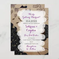 Leather, Lace and Roses Gothic Steampunk Wedding Invitation
