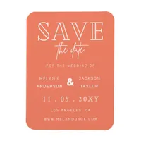 Minimalist Coral Handwritten Save the Date Magnet