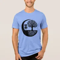 Black and White Disc Golf Silhouette  Tri-Blend Shirt