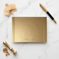 Elegant Faux Gold Art Deco Script Monogram Note Card