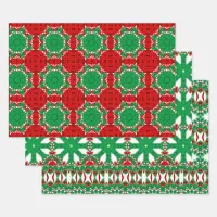 Modern Cool Mix and Match Christmas Patterns Wrapping Paper Sheets