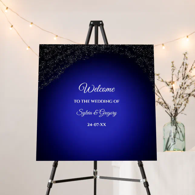 Celestial wedding Full Moon & Stars Midnight blue Foam Board