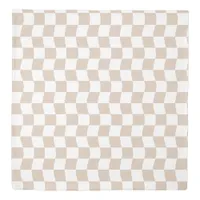 Geometric Beige White Simple Wavy Check Duvet Cover