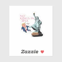 No Kings In USA Statue Of Kicking Out Fump Classic Sticker