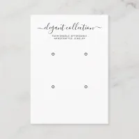 Calligraphy Black White Two Pair Earring Display Business Card