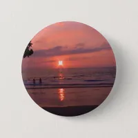 Romantic Hawaiian Sunset Ocean Beach Pinback Button