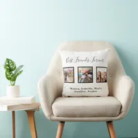 Friends forever BFF photo names white Throw Pillow