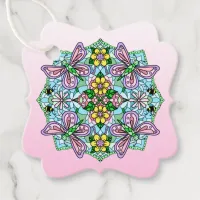 Hand Drawn Whimsical Butterfly Mandala  Favor Tags