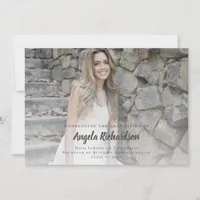 Elegant Graduation Modern Script Typography Photo Announcement