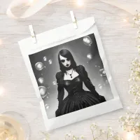 Gothic Girl in Black Dress Halloween Favor Bag