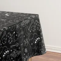 Gothic Grunge Black and White Patterned Tablecloth