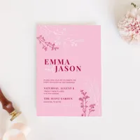 Pink Magenta Wedding Invitation 