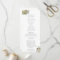 Watercolor Wildflowers Bee Wedding Program