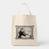 Custom Photo Anniversary Fancy Silver Frame, YPI Tote Bag