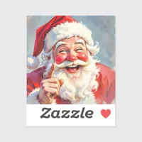 Funny Vintage Santa Claus Christmas Sticker