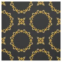 Sparkly Shiny Luxury Elegant Gold & Black Pattern Fabric