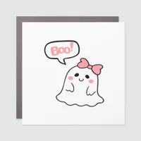 Boo! Cute Boo Minimal Clean Car Magnet