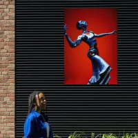 Robot Cyborg passionately dancing Flamenco Poster