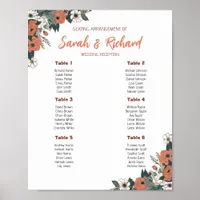 Elegant Floral Wedding Reception Seating Chart 