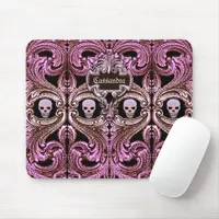 Goth Pink Ornament with Skull Personalized  Mouse Pad