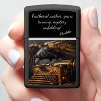 Steampunk Crow With Wings Of Copper Gears Zippo Lighter