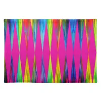 [Rainbow Fiesta] Harlequin Geometric Hot Pink Cloth Placemat