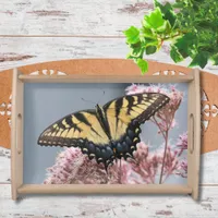 Tiger Swallowtail Butterfly on Wildflower  Serving Tray