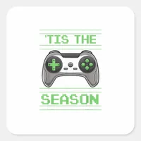 Tis The Season Video Games Christmas Xmas Gamer Square Sticker