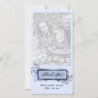 Blue Abstract Floral Thank You Card