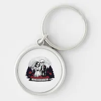 Horror Valentines Day Skeleton Couple Till Death D Keychain
