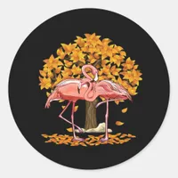 It’s Fall Y’all Flamingo Autumn Style Classic Round Sticker