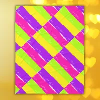 Bright Neon Paint Brush Strokes |  Fleece Blanket