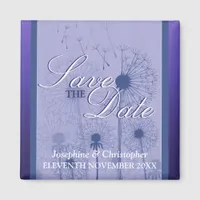 Purple Dandelion Save the Date Magnet